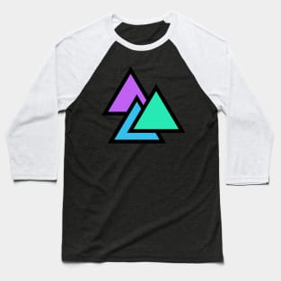 Retro 90s Aesthetic Vaporwave Triangles Baseball T-Shirt